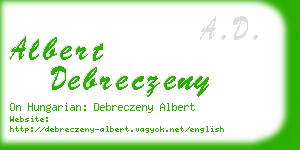 albert debreczeny business card